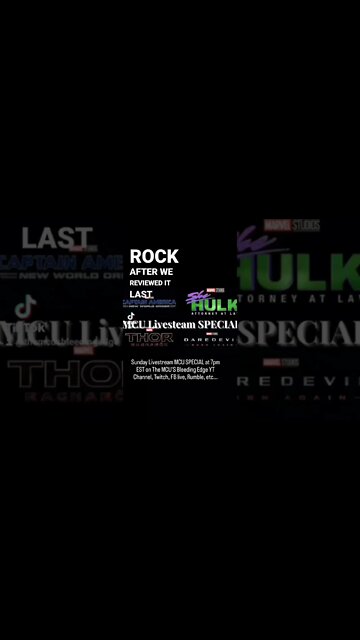 Sunday MCU Livestream SPECIAL at 7pm EST/ 4pm PAC on The MCU'S Bleeding Edge YT Channel/ Podcast.