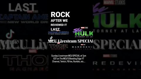 Sunday MCU Livestream SPECIAL at 7pm EST/ 4pm PAC on The MCU'S Bleeding Edge YT Channel/ Podcast.