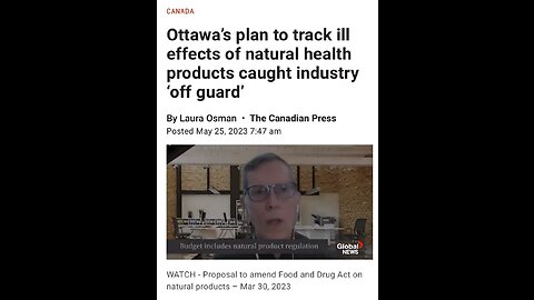 Ottawa -Trying to control Natural Health Products