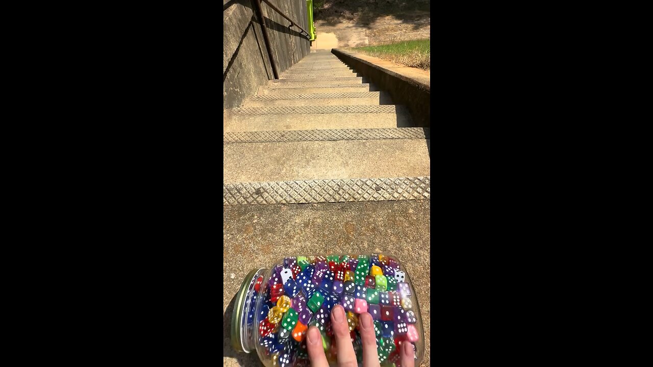 Bottles on stairs