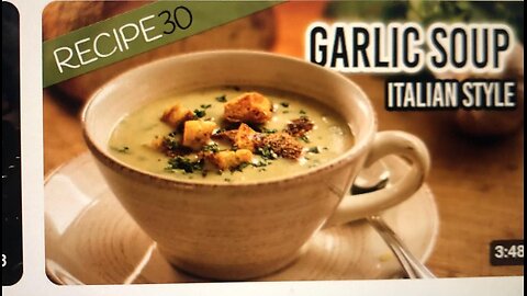 Garlic Soup Italian style with crispy croutons