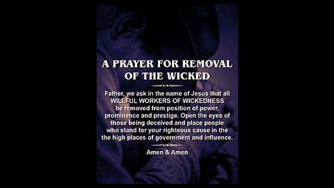 Prayer For Removal of Wicked