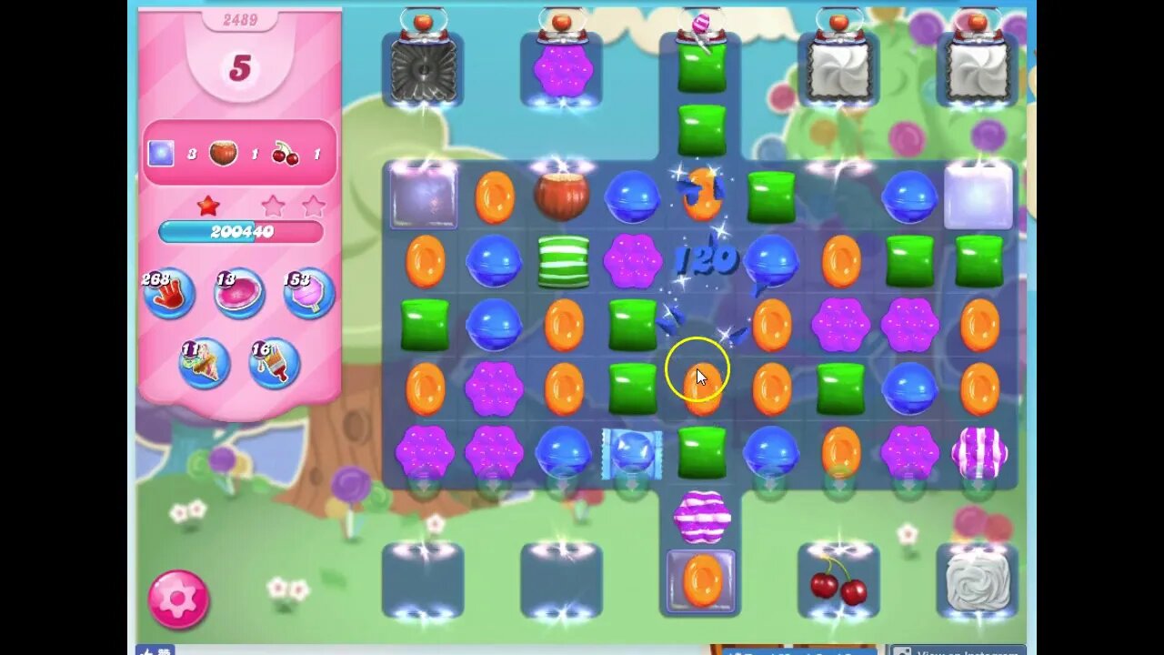 Candy Crush Level 2489 Audio Talkthrough, 2 Stars 0 Boosters
