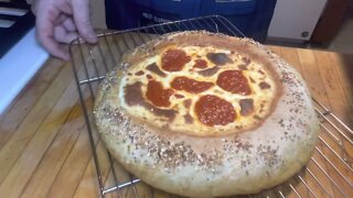 Pizza boiled then baked