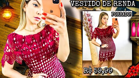 Vestidos de Renda Forrado/ Shopee!