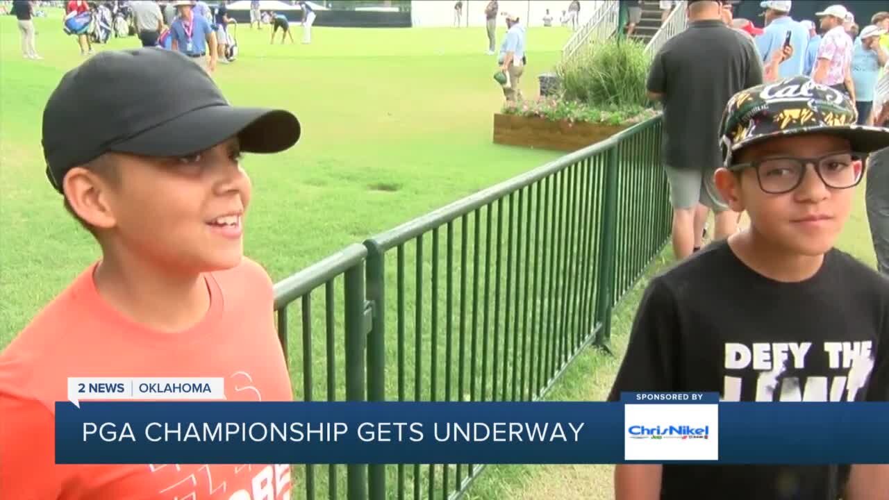 Young golf fans attend first major tournament at Southern Hills