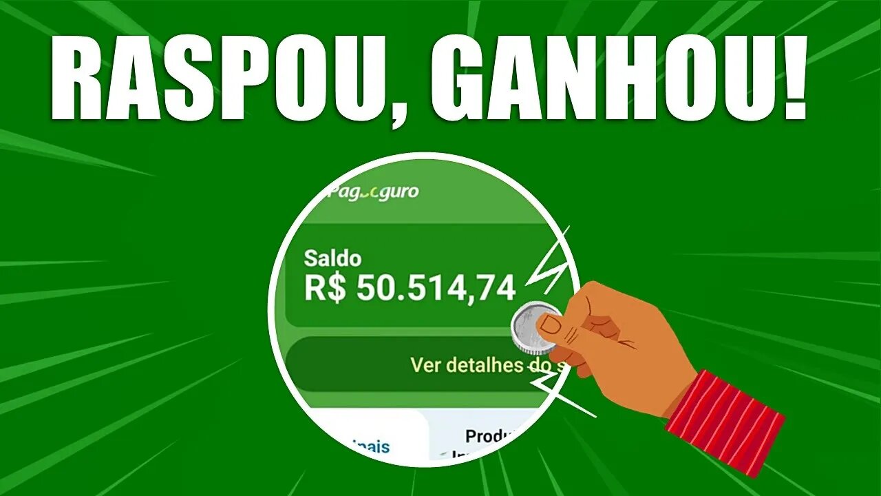 App que Paga no Cadastro Via Pix / Pagbank e Já Pode Sacar na Mesma Hora - Raspou, Ganhou!