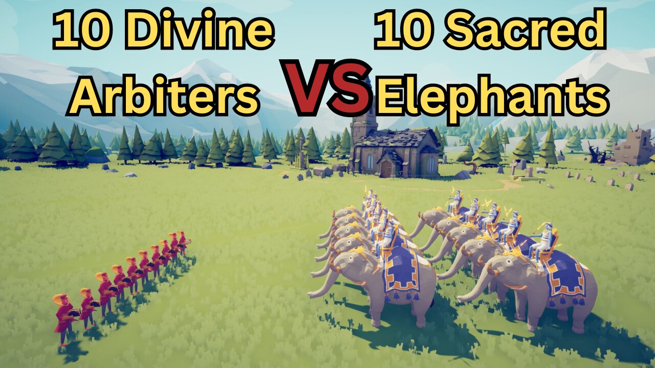 10 Divine Arbiters Versus 10 Sacred Elephants || Totally Accurate Battle Simulator