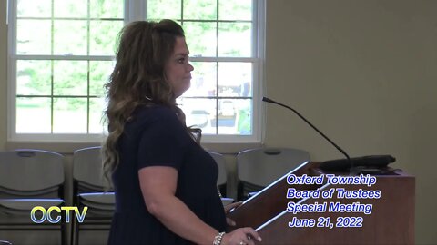 Oxford Township Board of Trustees Special Meeting 6/20/22