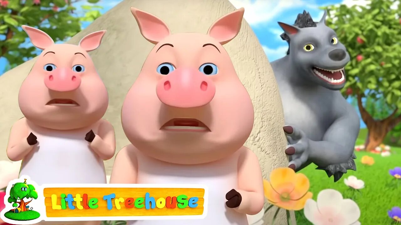 The Story of Big Bad Wolf & Three Little Pigs | Pig Song | Nursery Rhymes & Songs - Little Treehouse