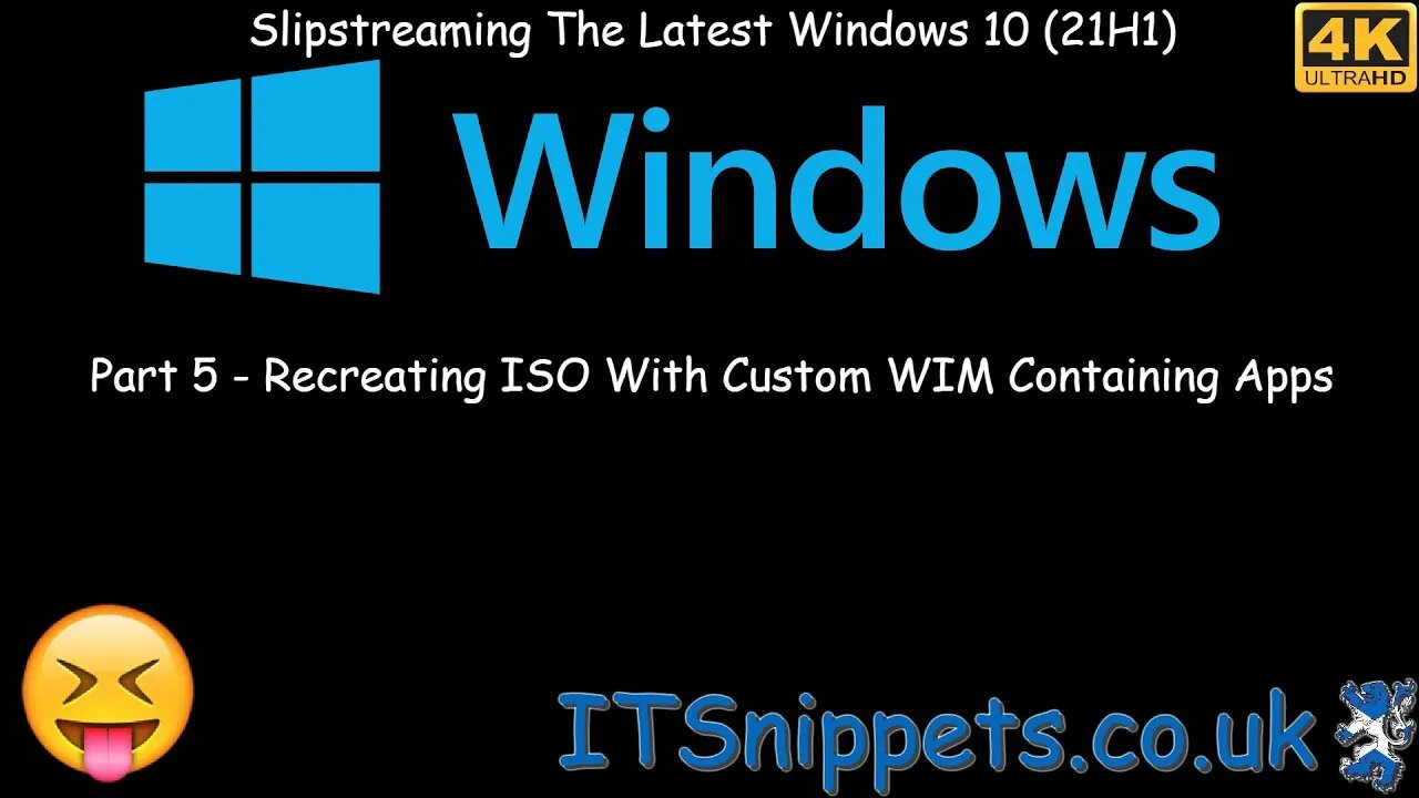 Slipstream Windows 10 21H1 To A Custom ISO - Part 5 - Reslipstream With Captured Wim [4K] (@youtube)