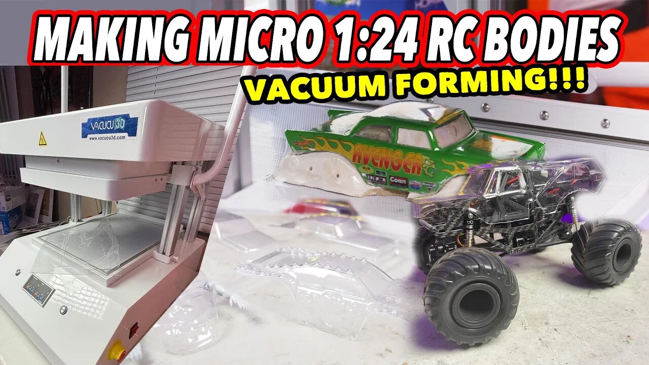 Making Micro RC Monster Truck Bodies With The Vacucu3D Vacuum Former! It's Awesome