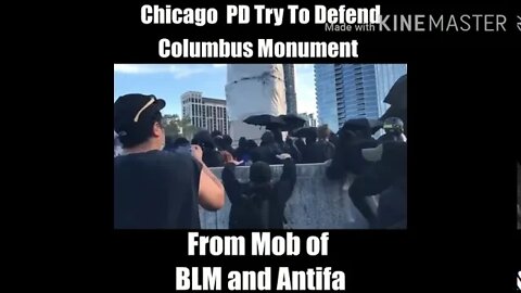 Chicago PD tries to defend Columbus statue from BLM and Antifa