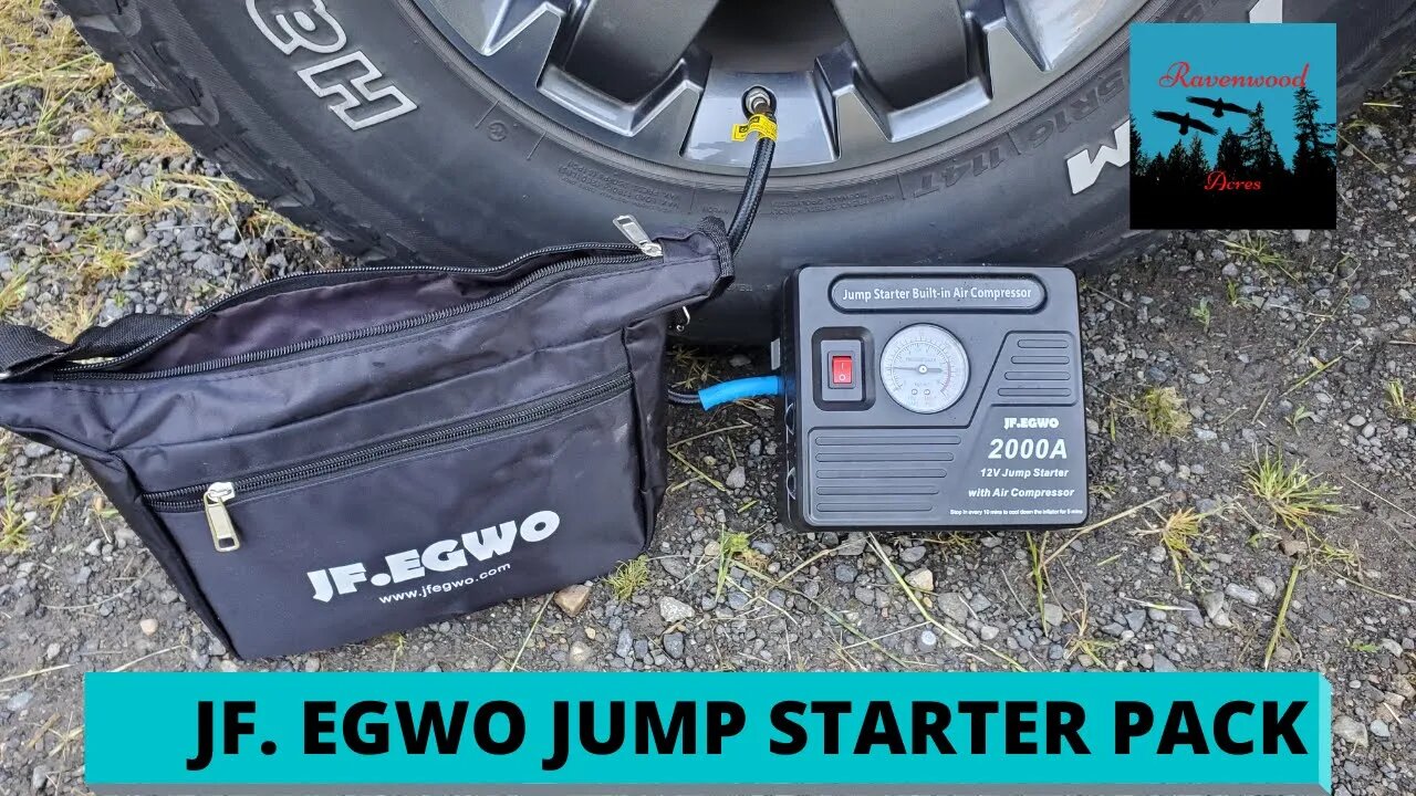 JF EGWO Vehicle Jump Starter Pack w/Air Compressor