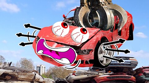 Amazing Powerful Excavator Destroys Car | Heavy Equipment Machines Working | Doodles