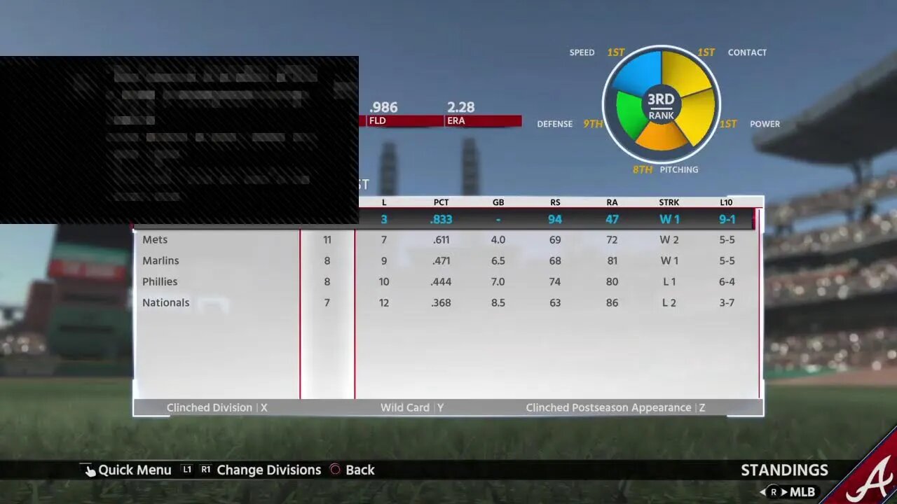 Braves Dynasty S6 G:18 VS Philadelphia (14-3)