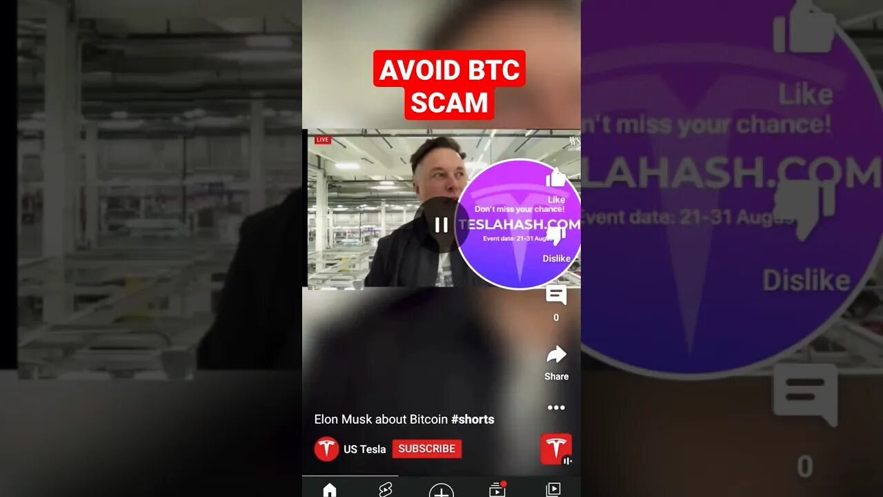 ELON MUSK BTC GIVEAWAY SCAM ALERT ! #cryptoscam #scamalert #bitcoingiveaway #bitcoin #cryptonews