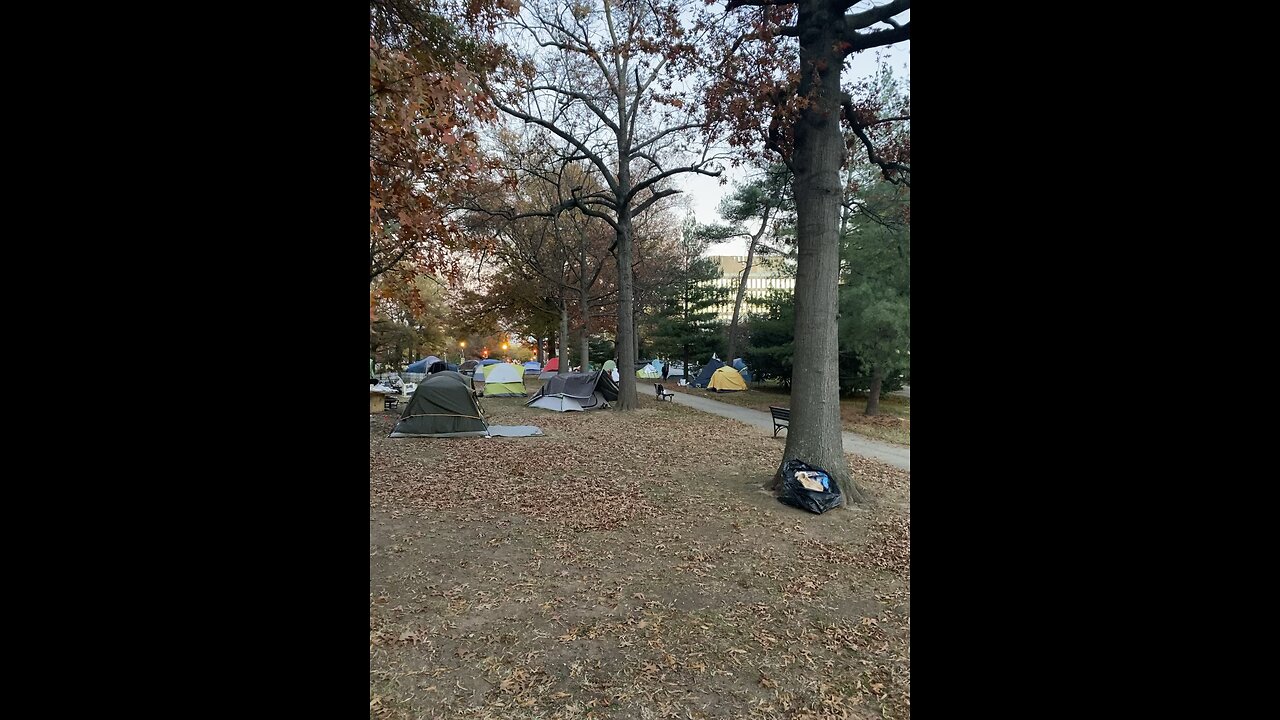 Homeless Camp on 21st and E St NW by State Department in Washington, DC