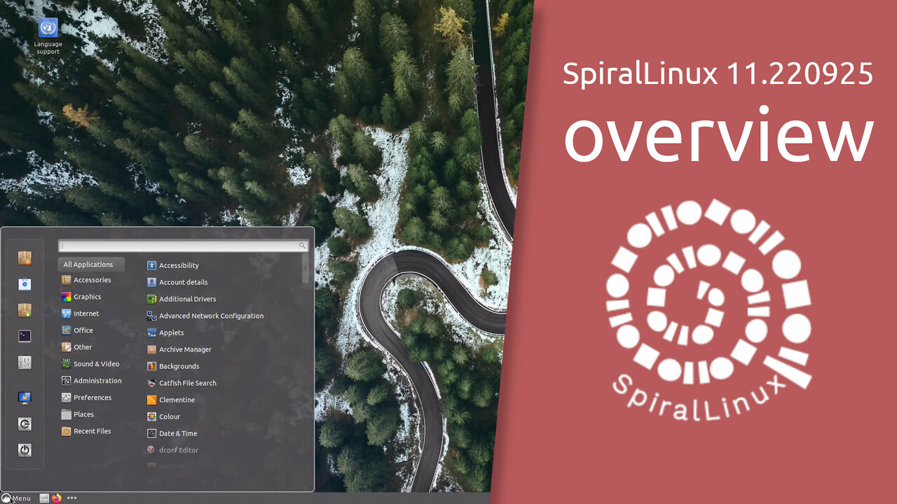 SpiralLinux 11.220925 overview | Linux, faster than a snail