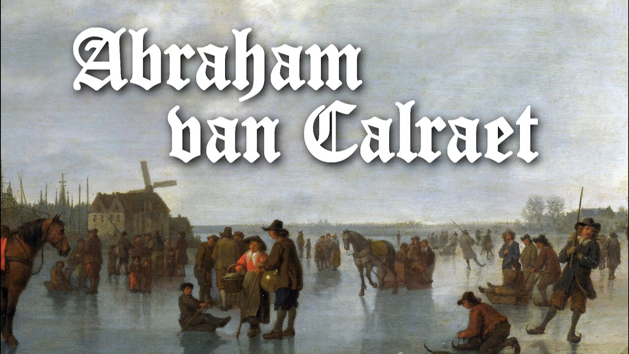 Abraham van Calraet.Scene on ice near Dordrecht