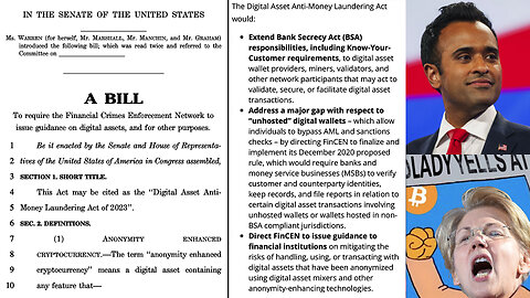 Vivek Ramaswamy gives his take on the "Ban All Crypto!" Bill Proposed by Elizabeth Warren 🚫🪙📜