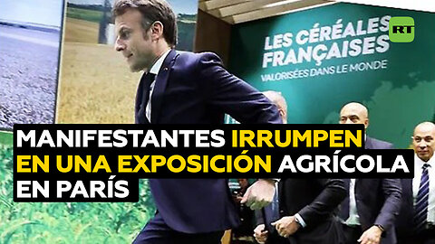 Manifestantes irrumpen en el Salón Internacional de la Agricultura buscando a Macron