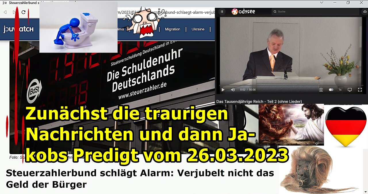 Erst die nächsten traurigen Nachrichten und dann die Predigt vom Jakob am 26.03.2023 ...