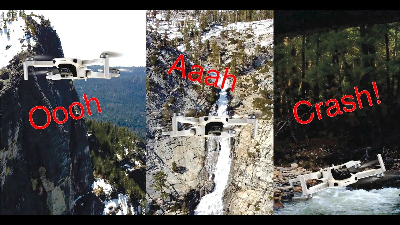 DJI Mini 2, Lover's Leap, Horsetail Falls, American River, Crash!