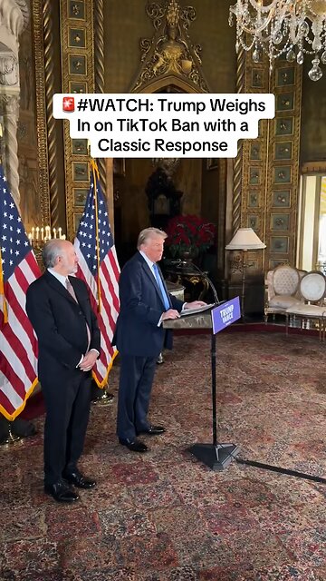 🚨#WATCH: Trump Weighs In on TikTok Ban with a Classic Response