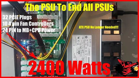 Crypto Mining Server PSU 2400w 32 PCIE Plugs / How To Install/Overview/Rundown