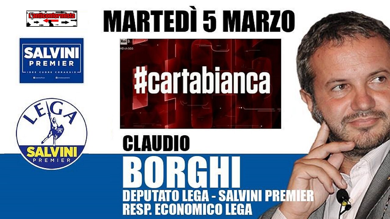 🔴 Presidente Commissione Bilancio Claudio Borghi a #cartabianca su RAI3 (05/03/2019)