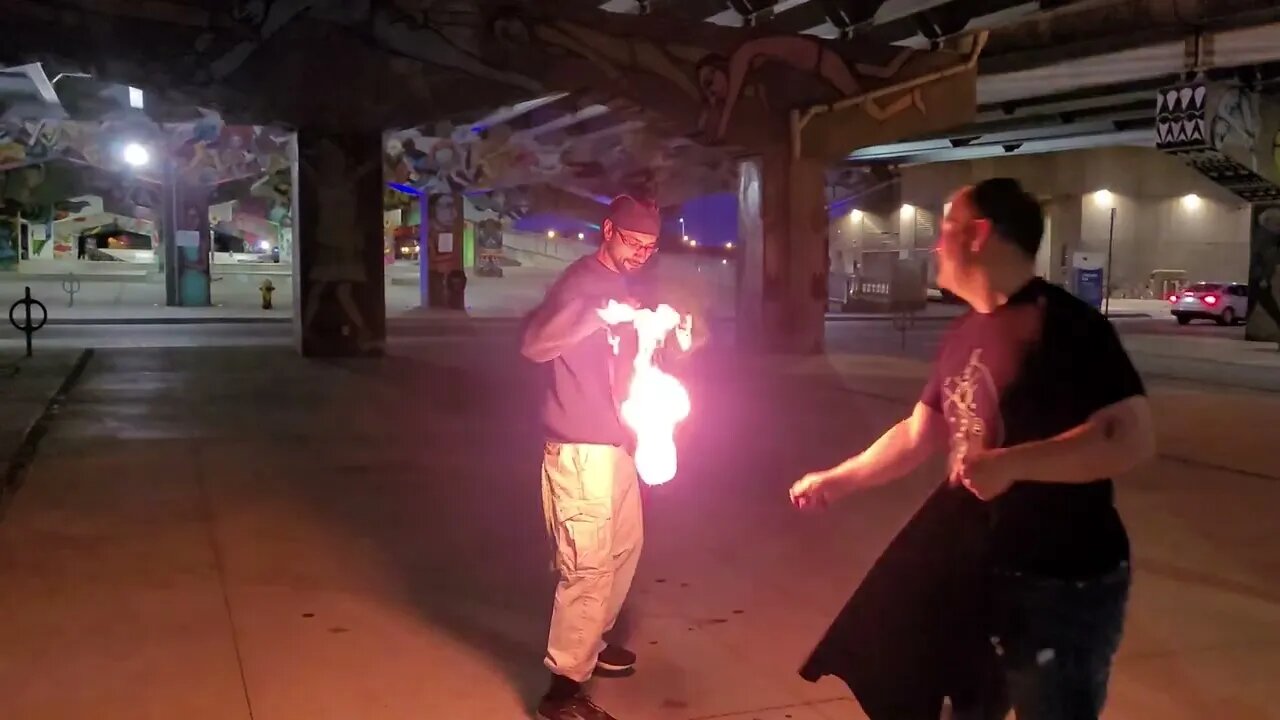 Fire rope dart session @ The Underpass park (spin log 5.18.2022)