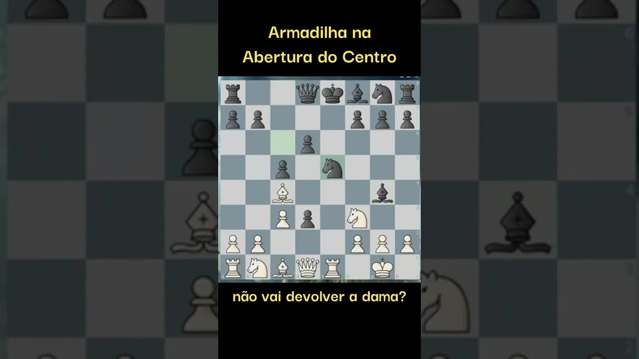 ARMADILHA NO GAMBITO DO CENTRO NÃO VAI DEVOLVER A DAMA?