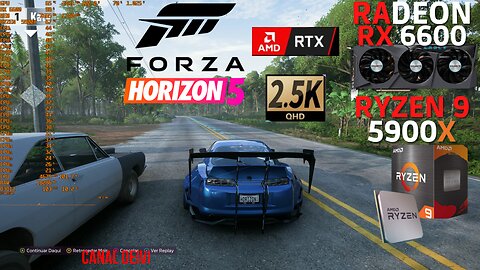 Forza Horizon 5 Ray Tracing RX 6600 + R9 5900X + 64GB RAM CL16 Teste/Gameplay