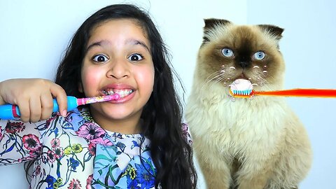 Brushing With a cat Toothbrush shorts