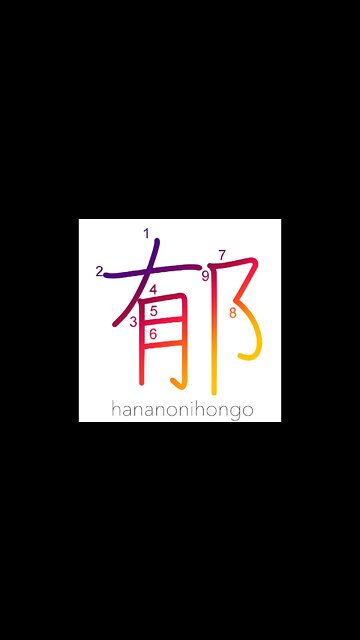 郁 - teeming with culture/aromatic/perfume - Learn how to write Japanese Kanji 郁 - hananonihongo.com