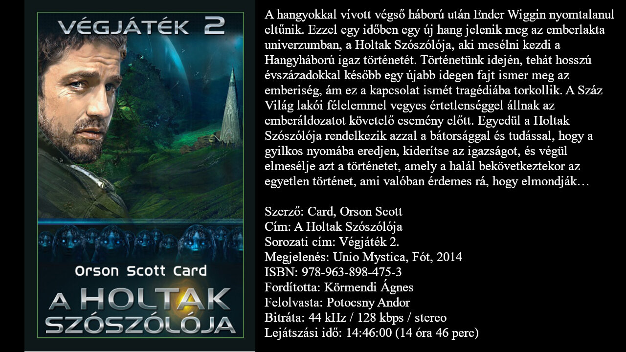 Card, Orson Scott: A Holtak Szószólója (Végjáték 2.). Unio Mystica, Fót, 2014