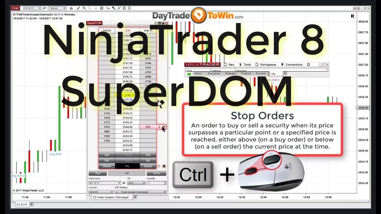 How To Use the SuperDOM on NinjaTrader 8 | MIT, Limit, Stop Orders⚡