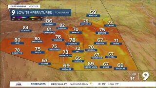 Warmer temperatures return to the desert