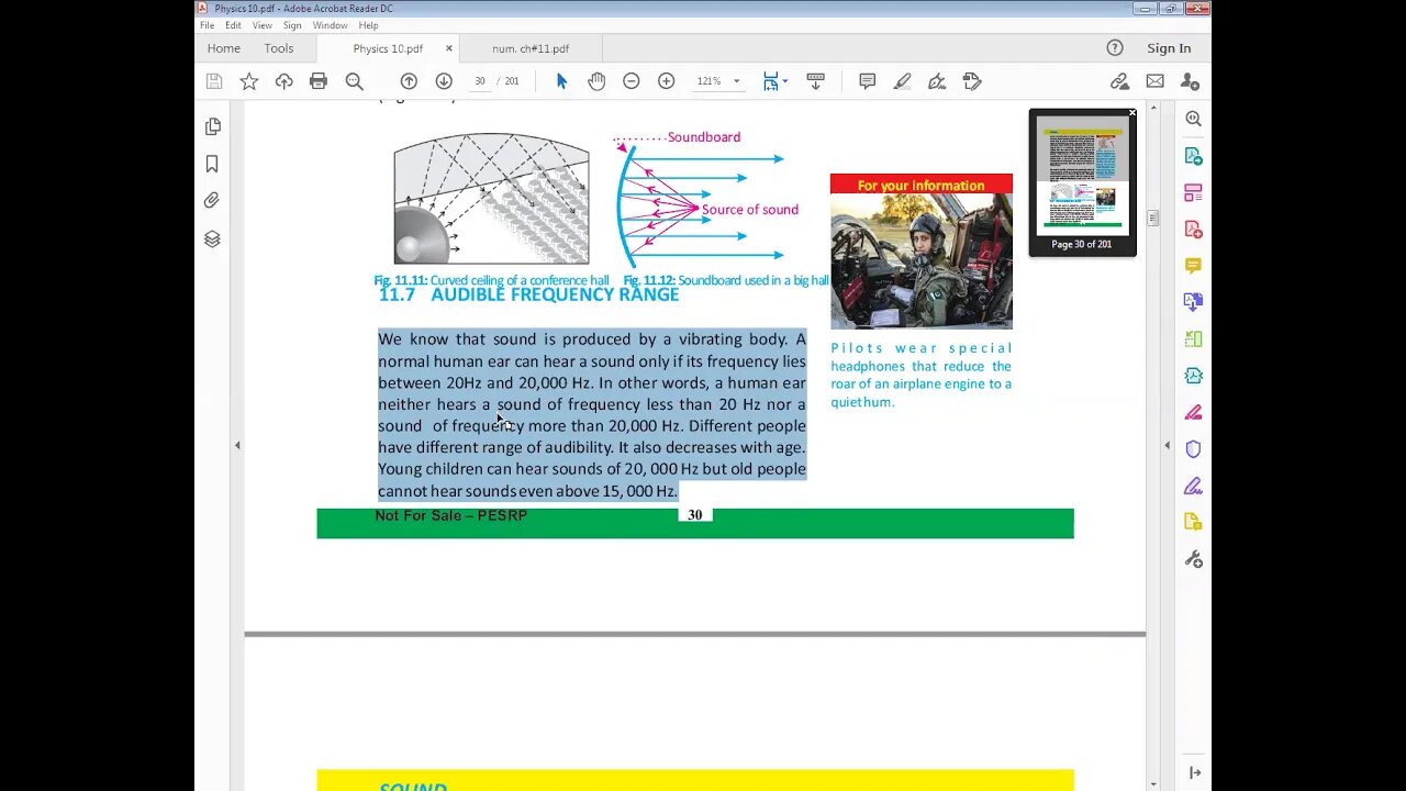 PHYSICS Class 10th CH#11Audible frequency range, MCQ's, Num #11 1