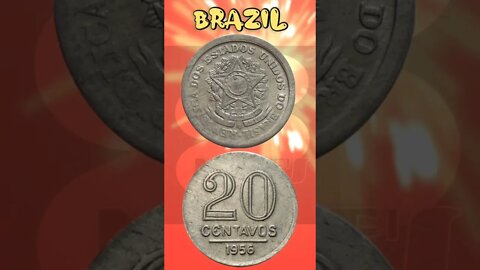 Brazil 20 Centavos 1956.#shorts #education #coinnotesz