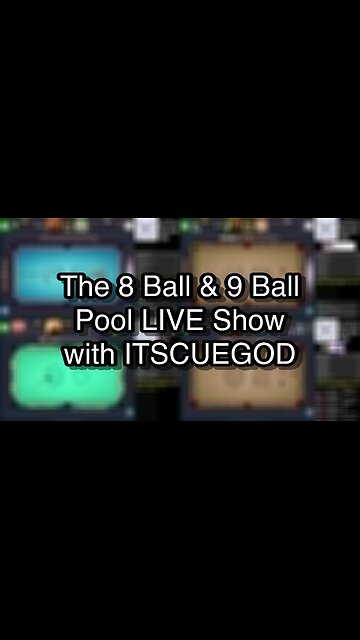 The 8 Ball & 9 Ball Pool LIVE Show with ITSCUEGOD
