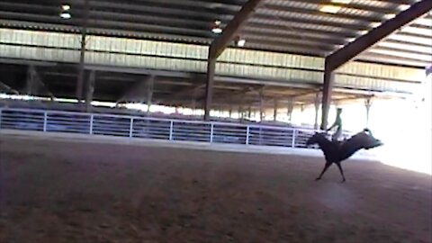 Emily riding November 14, 2021 - Whiskey does the big kick