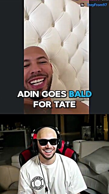 Adin Ross Goes Bald For Andrew Tate
