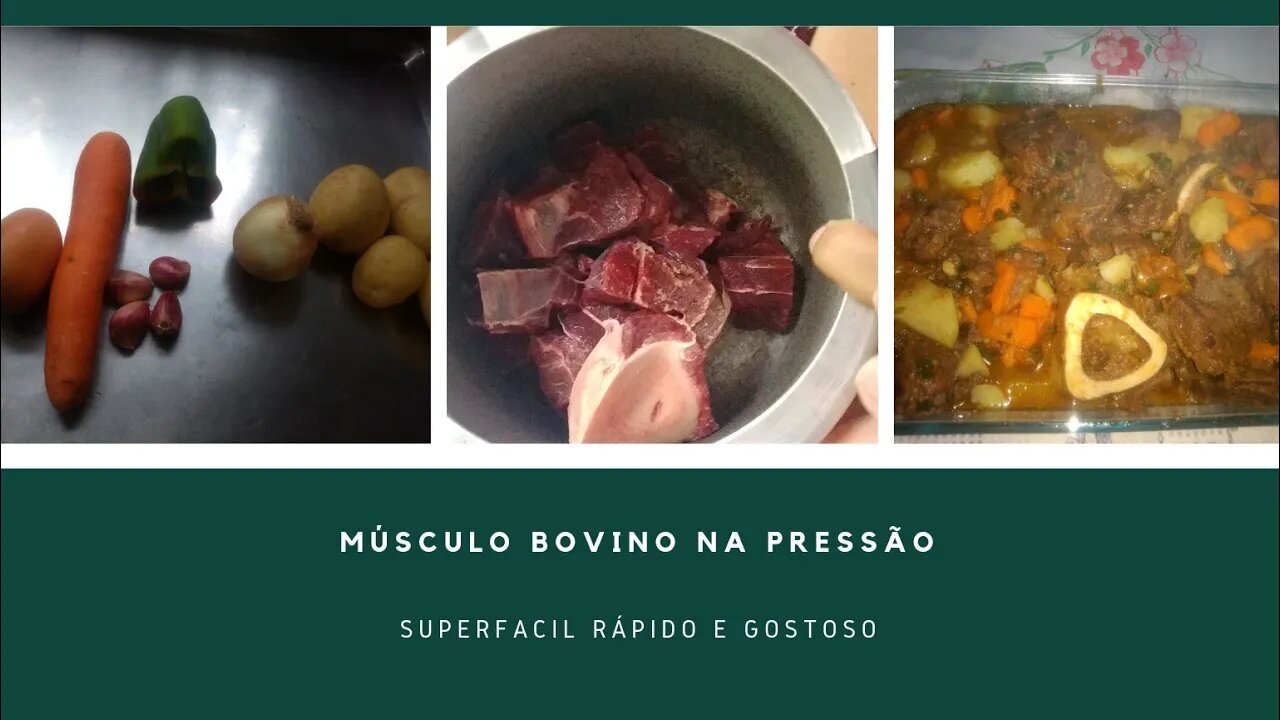 Músculo Bovino na pressão super fácil e Gostoso