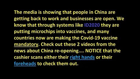 VACCINE IMPLANTS - HEAD and RIGHT HAND SCANNING IN CHINA - Jonathan Kleck