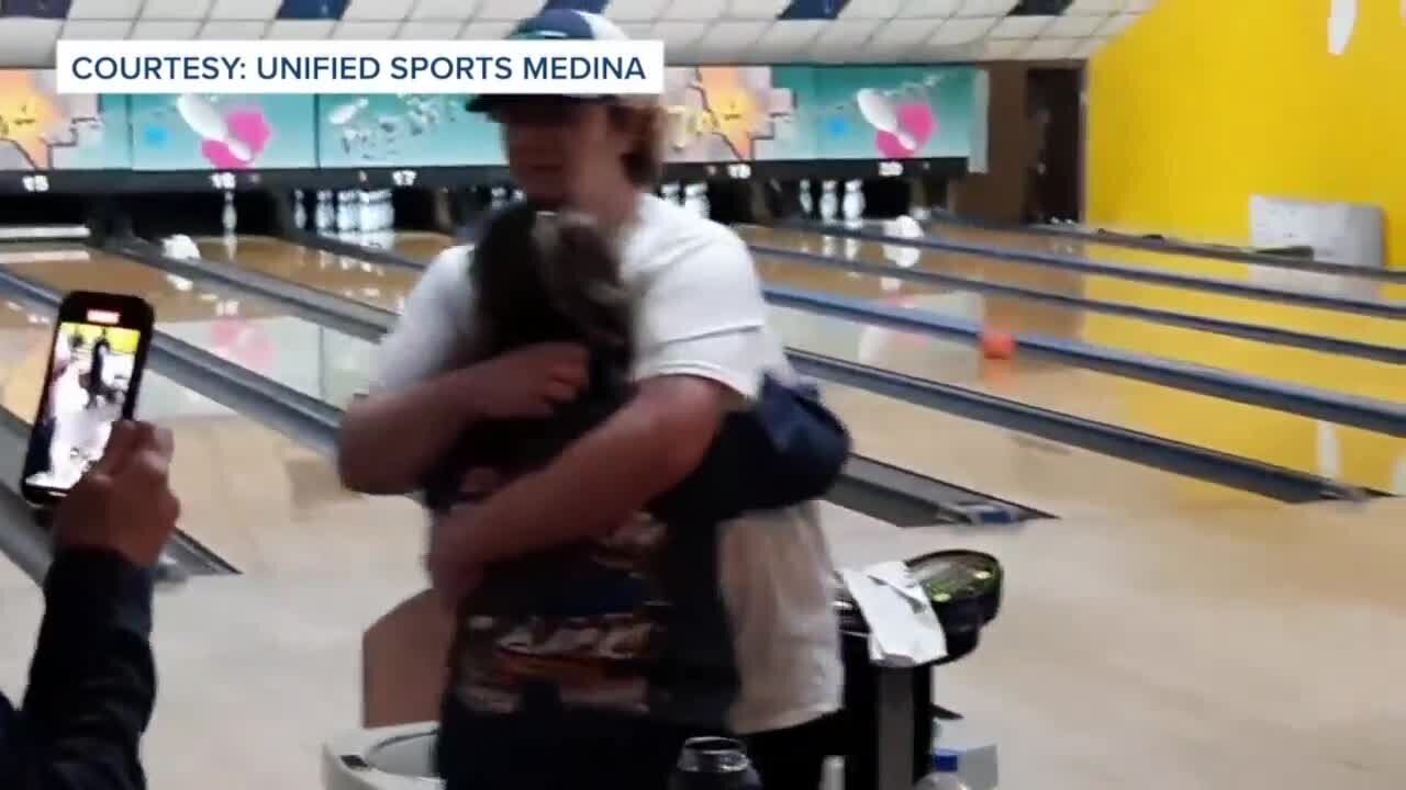 Medina High School student bowls 300 game