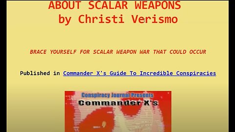 Scalar Beam Weapons In The Hands Of The Most Evil Leaves Us W The Horrifying Reality We Live! NLT 2017