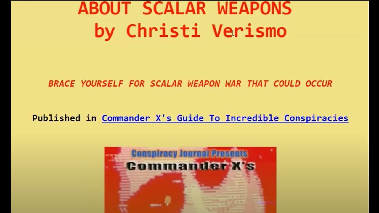 Scalar Beam Weapons In The Hands Of The Most Evil Leaves Us W The Horrifying Reality We Live! NLT 2017