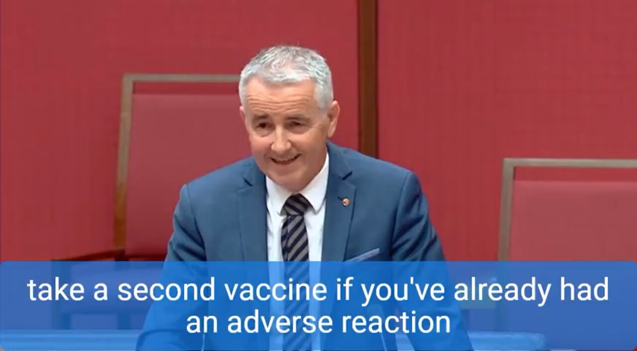 Australian Senator on vaccine injuries & mandates!